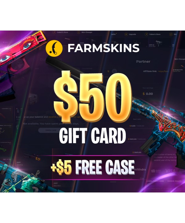 Farmskins $50 Wallet Card + FREE CASE Key GLOBAL